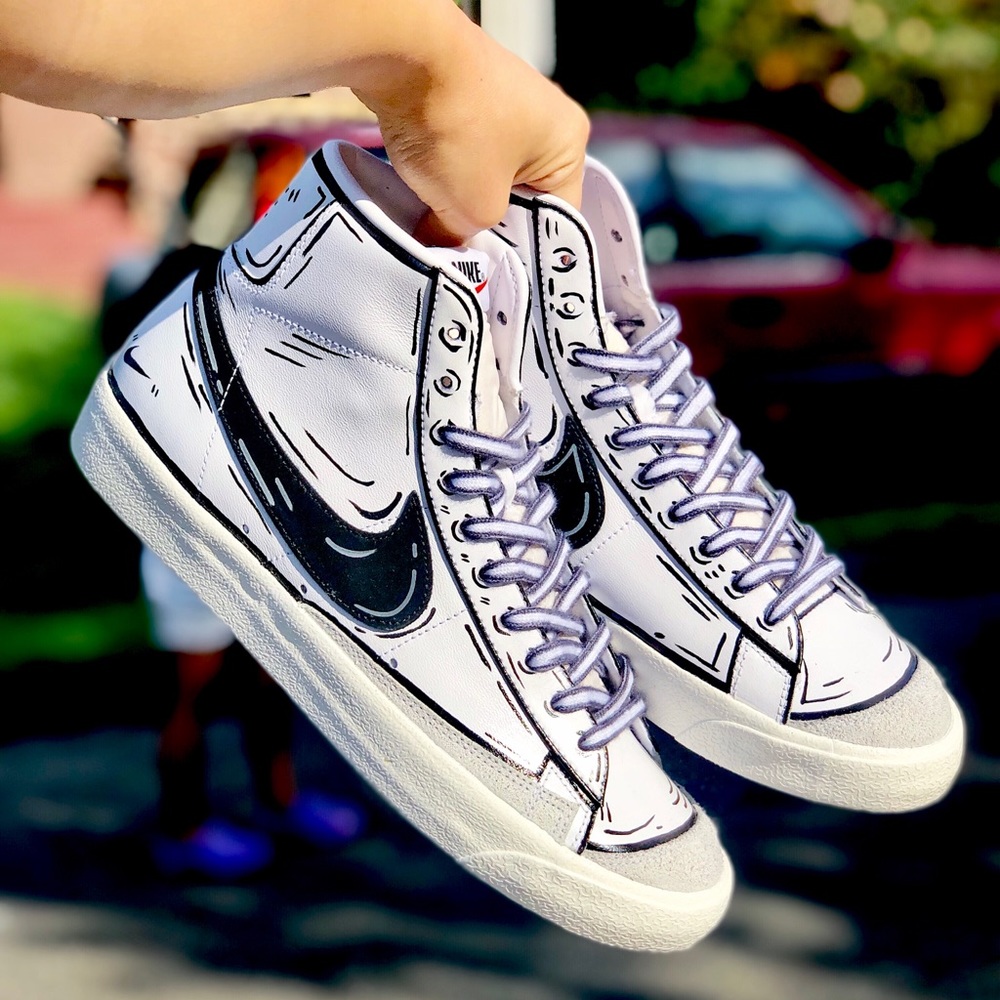 Custom Painted “Cartoon” Nike Blazers (High) - Picture 3 of 4
